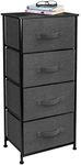 Sorbus Nightstand with 4 Drawers - Bedside Furniture & Night Stand End Table Dresser with Steel Frame, Wood Top, Easy Pull Fabric Bins for Home, Bedroom Accessories, Office & Dorm