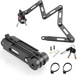 Ulikey Serrure Pliante de Vélo Moto Antivol Pliable Acier Robuste Verrou de Sécurité, Cadenas Antivol Pliable, Facile à Transporter - avec 3 Clés pour Vélo Moto Scooter (Noir)