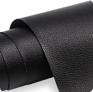 uPatch Black Leather Repair Tape Patch, Self Adhesive Vinyl Faux Material Roll 27 x 118 Inch, Cuttable Upholstery for Couch Sofa Car Seats Chairs Furniture