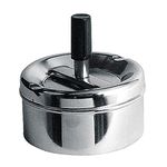 Premier Housewares 305204 Ash Tray Small Silver Outdoor Ashtray Chrome Outdoor Ashtray with Lid for Cigarettes Fancy Ashtray Garden Ashtrays For Cigarettes