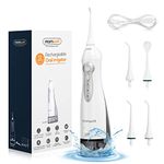 Water Flosser for Teeth,Mornwell Cordless Oral Irrigator Water Dental Flosser IPX7 Waterproof 300ML 3 Modes 4 Jet Tips Deep Clean Helps Whiten Teeth, USB Rechargeable for Travel with FDA Approved