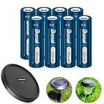 BONAI Ni-MH AA Rechargeable Solar Light Batteries -8 Pack 1100mah Rechargeable Battery AA for Garden Solar Lights, String Lights, Christmas LED Lights and Other 1.2V Electronic Devices.