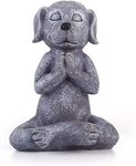 Meditating Dog Statue Buddha - Zen Dog - Namaste– Top Collection Tranquility and Peacefulness for Your Fairy Garden. 4¾ Inches Tall Miniature Gnome Figurine