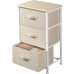 3 Drawer Fabric Dresser Storage Tower, Dresser Chest with Wood Top, Organizer Unit for Closets Bedroom Nursery Room Hallway by Pipishell