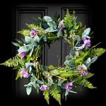 WREATHOME Front Door Wreath for All Seasons, 20 Inch Green Handmade Wreath for Home Decor, Artificial Farmhouse Wreath for Spring Summer