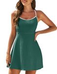 Bsubseach Womens Bathing Suits Tummy Control Swim Dress Padded High Waist One Piece Bathing Suit for Women Green M