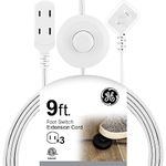 GE 42803 3 Outlet Extension Cord with On/Off Switch Perfect for Lamps, Holiday and Christmas Lights, 9 ft, White