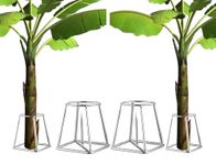 ROLLYWARE Heavy Stainless Steel Decorative Banana Plant Stand for Ideal for Placing The Banana Plant/Tree/stem Stand for puja/Religious and Other Ceremonies Banana Leaf Stand for Pooja,Pack of (2)