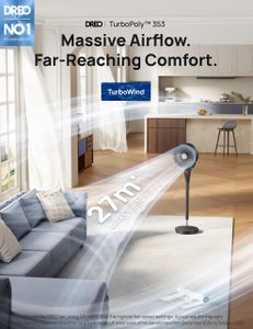 Dreo Silent Standing Fan 42” – 8 Speeds, Remote, Oscillating, Adjustable Height