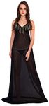 Lola Dola Women's Blended Solid Maxi Babydoll with Panty (Black, Free Size)