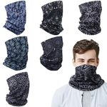 Fanshiontide 6PCS Headwear Bandana for Men Face Masks Snoods Washable Face Coverings Neck Scarf Headscarf,Men Windproof Neck Gaiter Scarf for Sports Outdoor Fishing Cycling