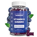 Vitammies Vitamin D3 Gummies 2000 IU | High Strength Vitamin D Chewable Gummies | 3 Month Supply | Vegetarian, Gluten-Free, Non-GMO, 90 Count, Berry Flavour | Vitamin D Gummies for Adults and Children