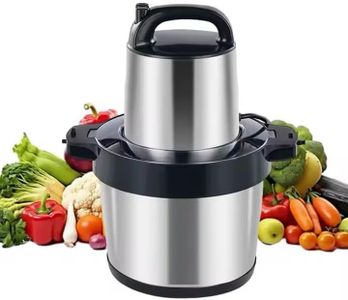 GREEVA Stainless Steel Electric Meat Grinder with Bowl 6LTR 1200W Automatic Food Processor 2 Speed Mode for Meat, Vegetables, Fruits, Nuts Kitchen Food Multi-function Mixer Blender Chopper