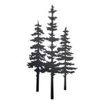 FOTN Pine Tree Decor Metal Tree Wall Decor for Home Office Indoors and Outdoors Cabin Decor Wall Art Black