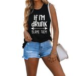 YourTops If I'm Drunk Blame Them Funny Drinking Tank Top Day Drinking Shirt Novelty Shirt for Women (4-Black,X-Large,US,Alpha,Adult,Female,X-Large,Regular,Regular)