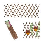 Garden Mile Heavy Duty Wooden Expanding Tan Trellis Garden Outdoors Extend Shorten Support Climbing Plants Easy Installation Wooden Trellis Panels Willow Trellis Garden Lawn Patio (1.8 x 0.3m)