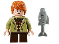 Lego Bane Son of Bard Mini Figure- Hobbit Battle of Five Armies - w/ fish