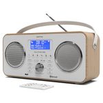 DAB/DAB+ & FM Portable Digital Radio | Bluetooth | Remote Control | Rechargeable Battery | Dual Alarms & Sleep Timer | Perfect for Home, Office or Outdoors | AZATOM Multiplex D20 (Oak)