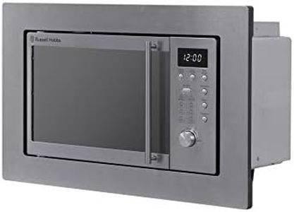 Russell Hobbs Digital Built In Microwave 20 Litre 800W Stainless Steel Integrated with 8 Auto Cook Settings, Defrost Function, Clock & Timer RHBM2001