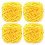 Knitting Wool Yarn 4 x 100g Multi-Colored Knitting Yarn for Crochet, Soft Chunky Yarn for Yarn Projects Making Plush Balls Handmade Bags Sweaters Shoes Hats Sweaters Blankets Scarves