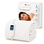 Homefront Single Size Electric Blanket Premium Fleece Fitted Heated Mattress Cover Underblanket 203 x 107 x 40cm with Elasticated Skirt, Fast Heat Up Time (Single)
