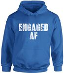 Awkward Styles Unisex Engaged AF Hoodie Hooded Sweatshirts Bride & Groom to Be Hoodie Hooded Sweatshirts, Blue, Medium