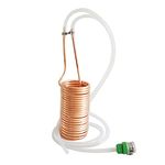 YUEWO Copper Immersion Wort Chiller Coil Homebrew for Beer Brewing with Vinyl Tubing, Garden Hose Fitting