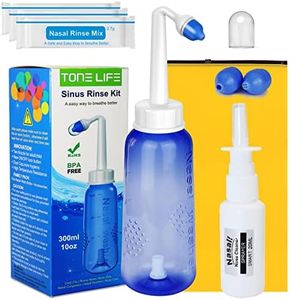 3 Sachets Sel Nasal +300ml Bouteille pot Neti-Lavage Nez/Irrigation Nasale/Neti Pot/Douche Nasale -Sac étanche, bouteille de pulvérisation