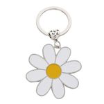 EnigmaDrops Cute Daisy Keychain Bag Charm Floral Charm for Purse Keys Metal Keyring Gift for Women Flower Lovers Accessories