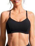 CRZ YOGA Women's Bikini Top Lace Up Swimsuits Crisscross Bathing Suit Swim Sports Bra Padded Black 12