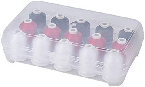 Simthread Machine Embroidery Thread with Storage Box 1000M (1100Y) Polyester 20 Options 15 Spools Set for Embroidery Sewing Machine (5 White 5 Black 5 Red)