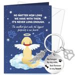 DPKOW Pet Sympathy Card Loss of Dog Memorial Gifts, Thinking of You Card Gifts Sorry for Your Loss Card Condolences Bereavement Card Keyring Sympathy Gifts Pet Dog Memorial Card Keyring Keychain