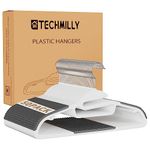 TECHMILLY 50 Pack S-Slide Plastic Hangers, Heavy Duty, Non Slip Space Saving Protect Collar Design Coat Hanger with 360° Swivel Hook, Clothes Organizer for Closet Grey