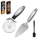 Pizza Cutter Set,Stainless Steel Pizza Cutter Wheel with Non-Slip Handle,Sharp Pizza Slicer,Professional Pizza Knife,Easy to Cut and Clean