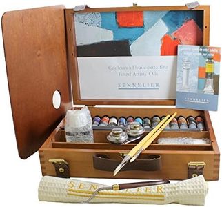 Sennelier Artist Oil Paint Wooden Box Set 12x 40ml Tubes, Palette, Brushes, Cloth