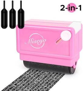 Miseyo Identity Theft Protection Roller Stamp ID Protector Ink Roller Guard Your ID - Pink(3 Refill Ink Included)