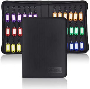 Sincengel Key Organizer Case, Portable Key Organizers Box with 36 Key Hooks and Tags Landlord Key Holder, Zippered Key Case for Home and Office Multi Key Organizers