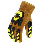 Ironclad ULD-IMPC5-04-L limitless 360° Cut Leather Driver W/Impact Work Gloves, Large, Tan