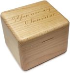 falado Natural Solid Wood Laser Engraved You are My Sunshine Music Box, Mini Photo Frame Musical Box, Tune of You are My Sunshine. (Maple Wood)