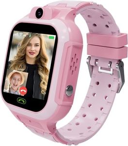 BIGASUO 4G Kids Smart Watch GPS Tracker - Smartwatch with Two Way Call Video Calling Voice Chat SOS Class Mode Stopwatch Pedometer Games Wi-Fi Touch Screen Alarm Clock (1204) (Black, B14)