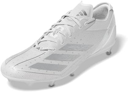 adidas Men's Adizero Electric American Football Sneaker, White/Silver Metallic/White, 12