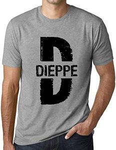 One in the City Men's Graphic T-Shirt Dieppe Eco-Friendly Limited Edition Short Sleeve Tee-Shirt Vintage Birthday Gift Novelty Heather Grey S