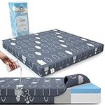 Sleepah 36" x 36" Square Pack and Play Mattress Waterproof Memory Foam Playard Portable Playpen Mattress Topper w Removable Cover Compatible with Joovy Room 2 Delta Children Century