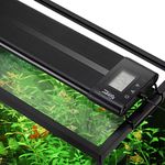 hygger Auto On Off 18-24 Inch LED Aquarium Light Extendable Dimmable 7 Colors Full Spectrum Light Fixture for Freshwater Planted Tank Build in Timer Sunrise Sunset