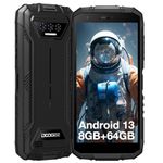 DOOGEE S41T Rugged Smartphone,6300mAh Battery Cell Phone, 8GB RAM+64GB ROM/1TB Extension, 5.5" HD+ Display, 13MP Camera, Android 13 Phone,4G Dual SIM IP68 Waterproof Phones, Face ID, NFC