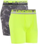 Under Armour Big Boys 2 Pack Performance Boxer Briefs, Graphite/Yellow, YMD