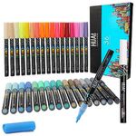 Acrylic Paint Markers Paint Pens 36 Colors, Hual Premium Medium Tip Acrylic Paint Pens for Rock Painting,Stone, Ceramic, Glass, Wood, Fabric, Canvas, Porcelain, Metal, Plastic, DIY Crafts Making Art Supplies,Water Based Quick Dry Non-Toxic and No Odor