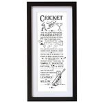 Arora The Ultimate Gift for Man Printed Word Poster-Black Wooden Framed Wall Art Picture-Cricket Mad, Multicolour, One Size, Living Room