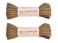 SHOESHINE Round Boot Lace Casual, Hiking Shoelace 4mm Thick Shoe Laces, 150cm - Chiku Plain Shoe Laces (2 Pairs)
