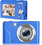 FamBrow Digital Camera, Vlogging Camera FHD 1080P 36MP Compact Camera 16X Digital Zoom, 2.4 inch Mini Kids Camera, Portable Mini Camera for Kids, Photography Beginners,Teens-Pearl Blue